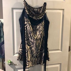 Animal print silky slinky dress